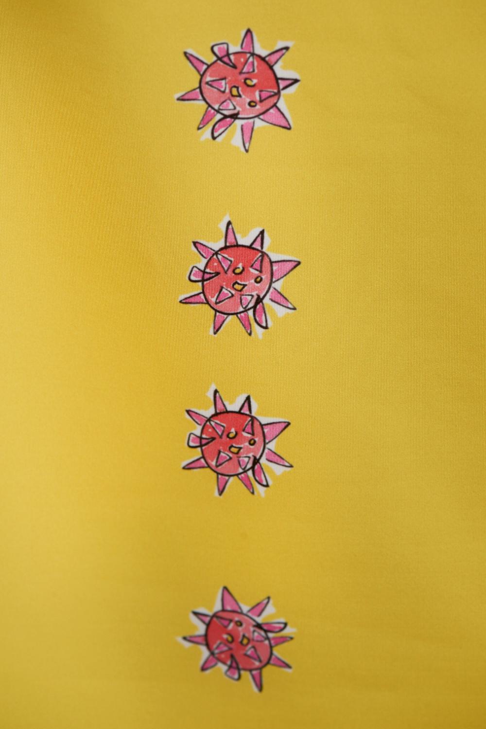 Save The Queen Top Giallo Con Stampa Pesci