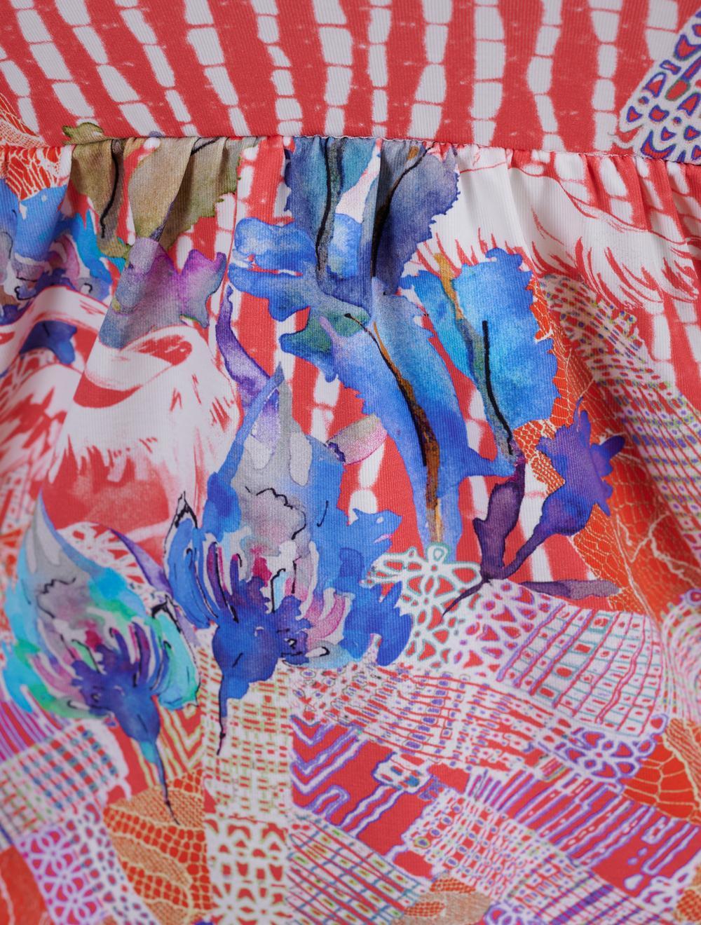 Save The Queen Top In Jersey Stampa Cigno