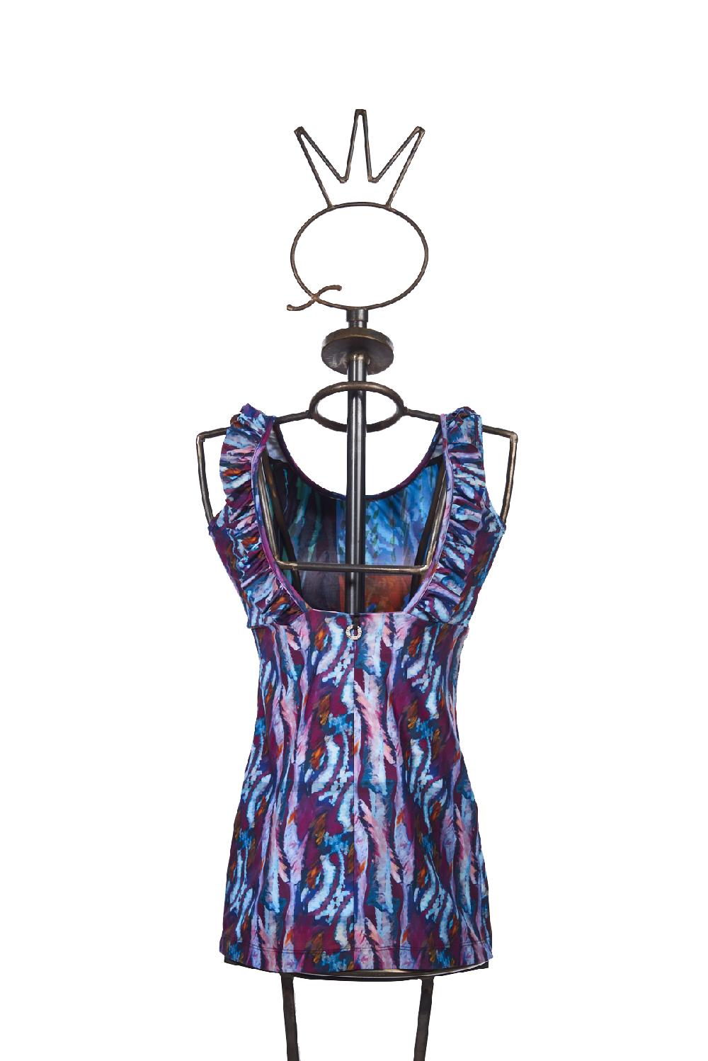 Save The Queen Top In Jersey Stampato Con Rouche