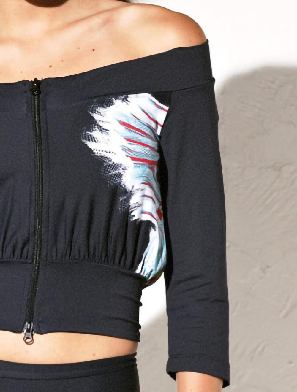 Save The Queen Top Nero Con Stampa