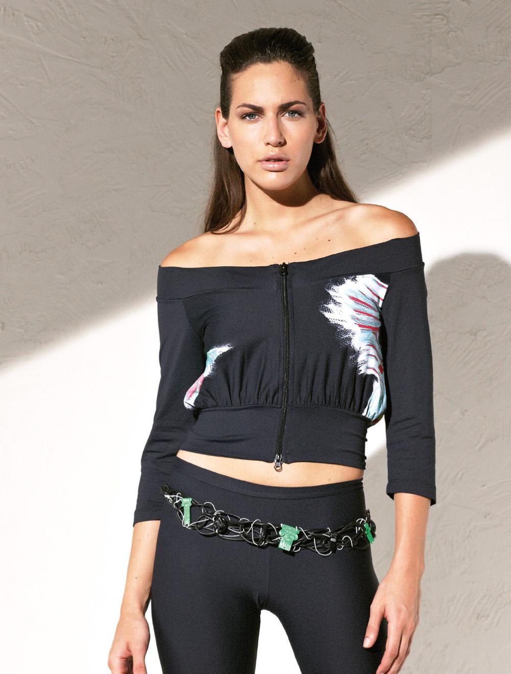 Save The Queen Top nero con stampa