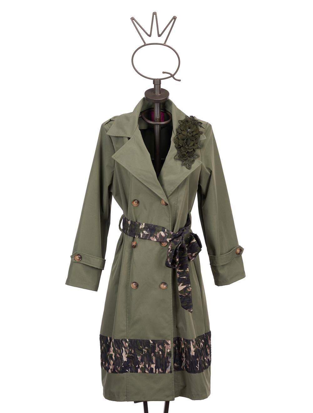 Save The Queen Trench Doppiopetto Verde Salvia