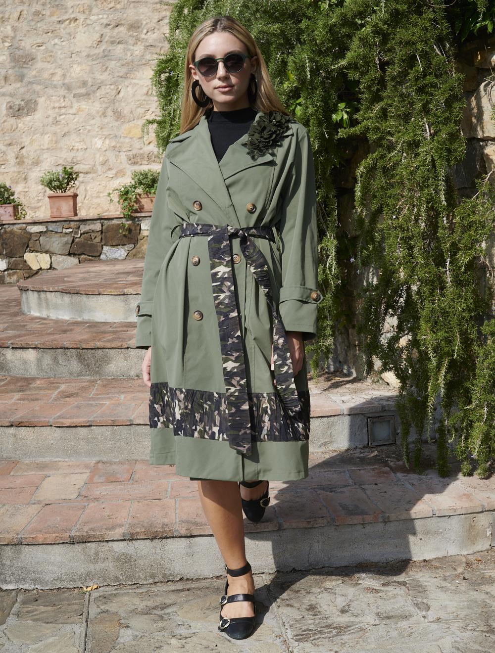 Save The Queen Trench doppiopetto verde salvia