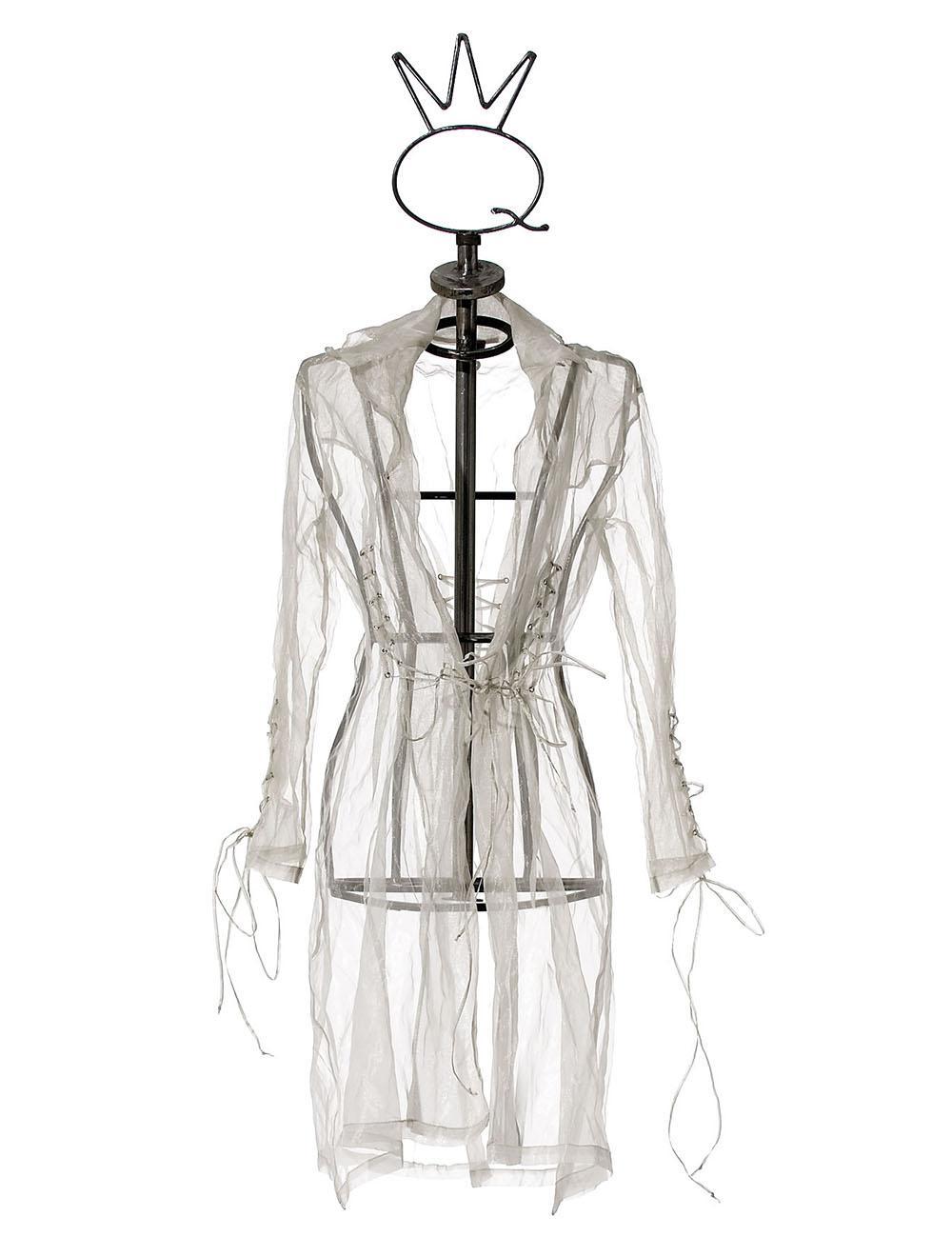 Save The Queen Trench in tessuto trasparente