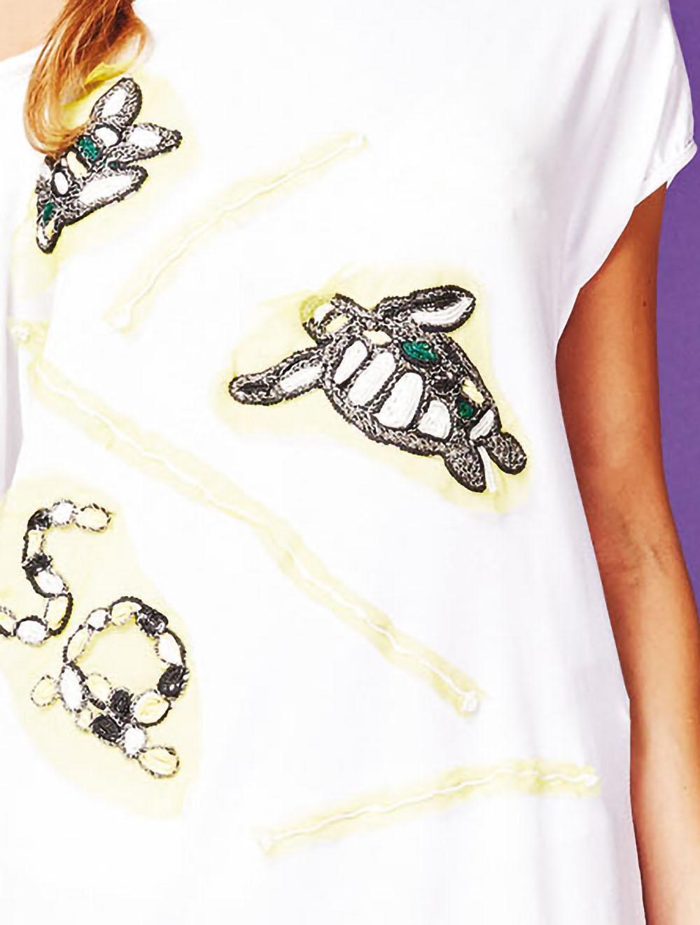 Save The Queen Tunica Bianca Con Ricamo