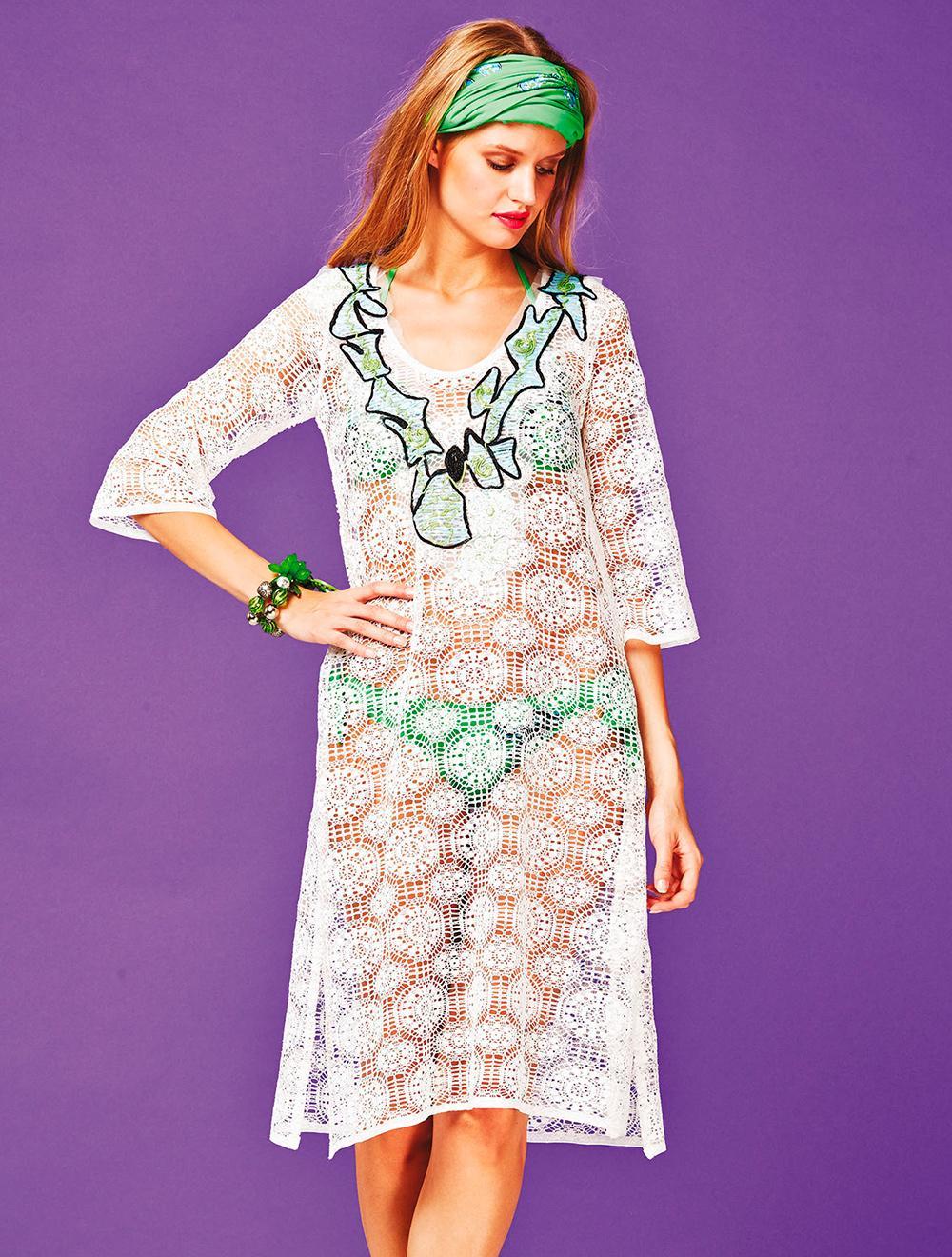 Save The Queen Tunica Bianca In Cotone Con Ricamo