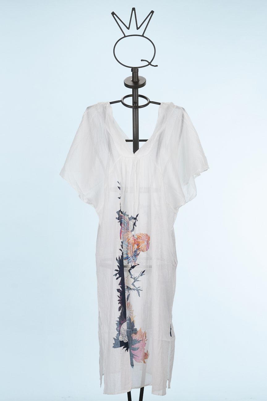 Save The Queen Tunica lunga in cotone stampato