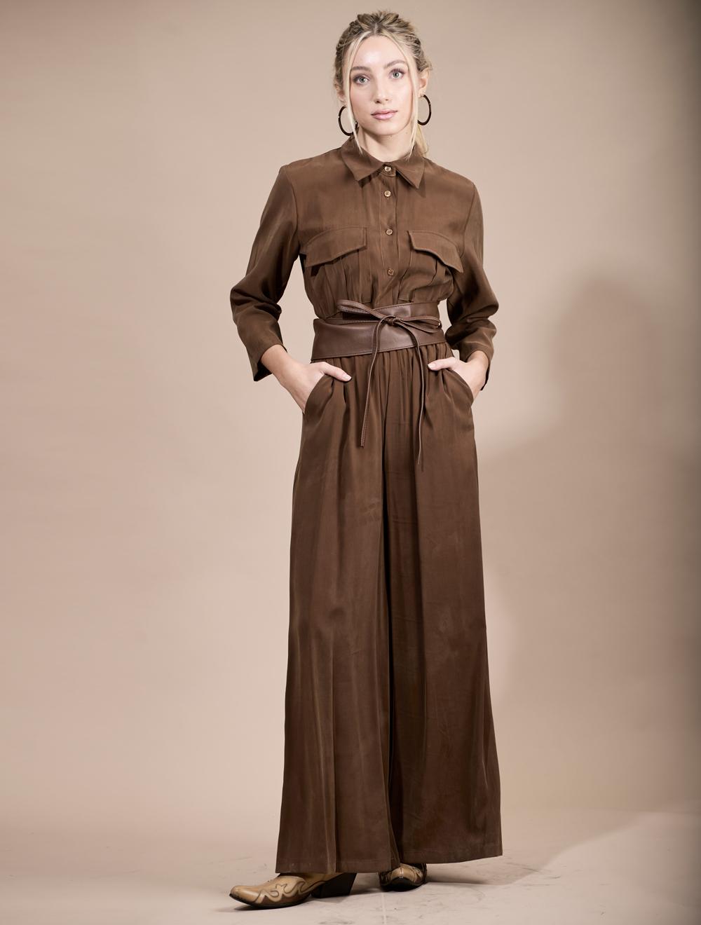 Save The Queen Tuta marrone con cintura