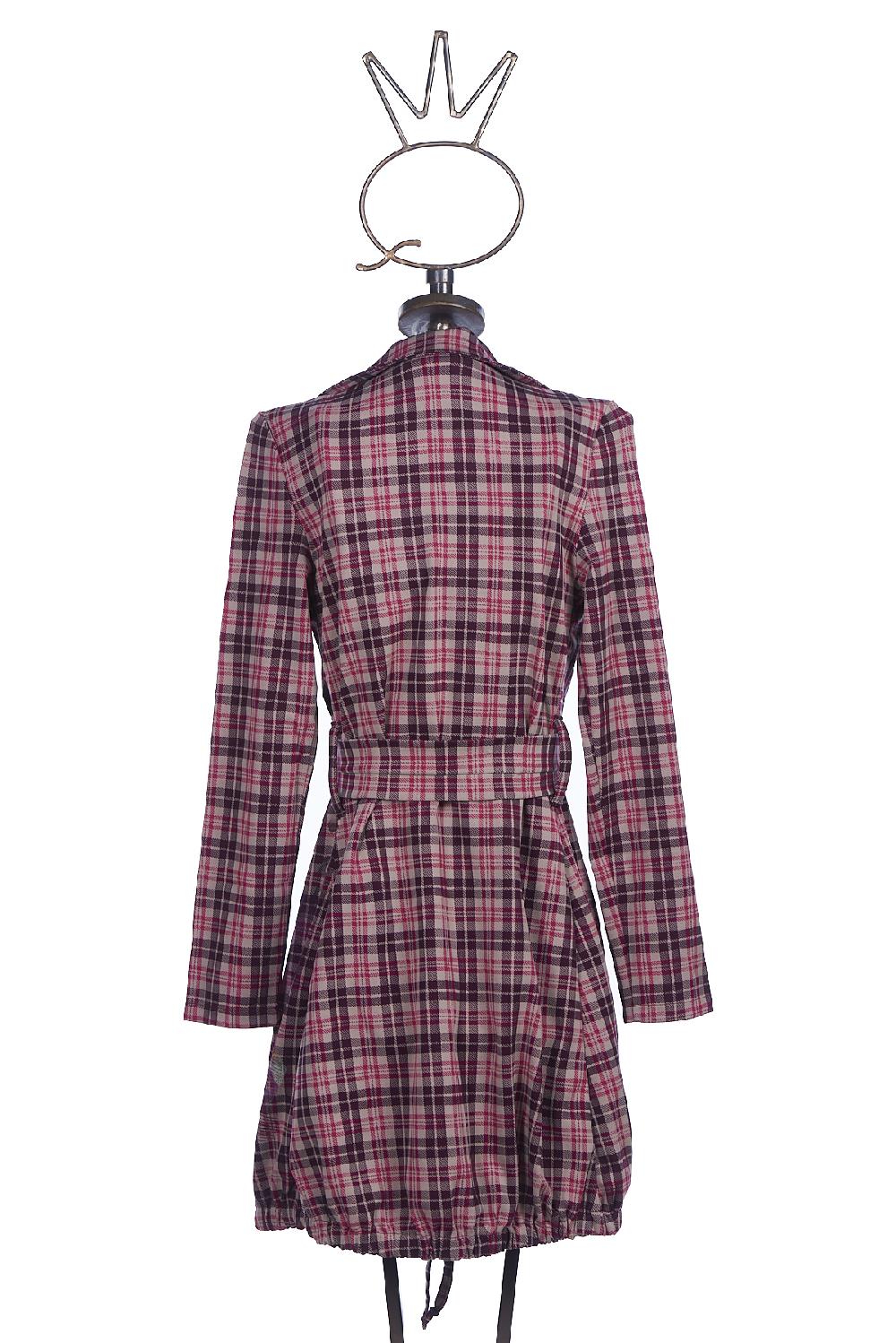 Save The Queen Vestaglia Tartan Stampata