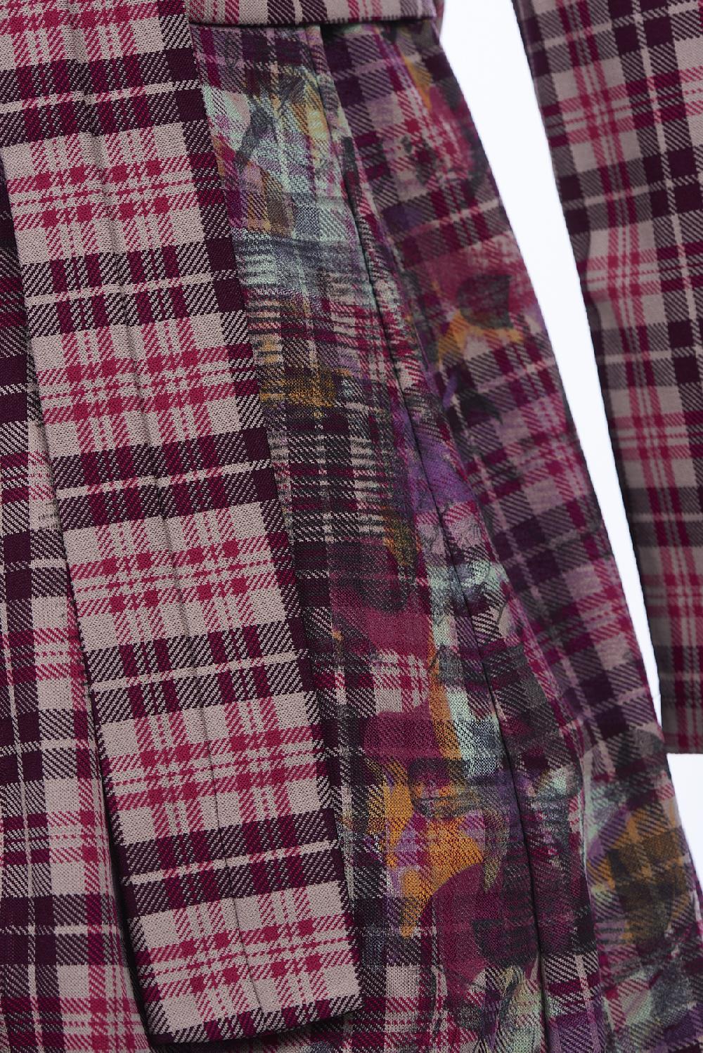 Save The Queen Vestaglia Tartan Stampata