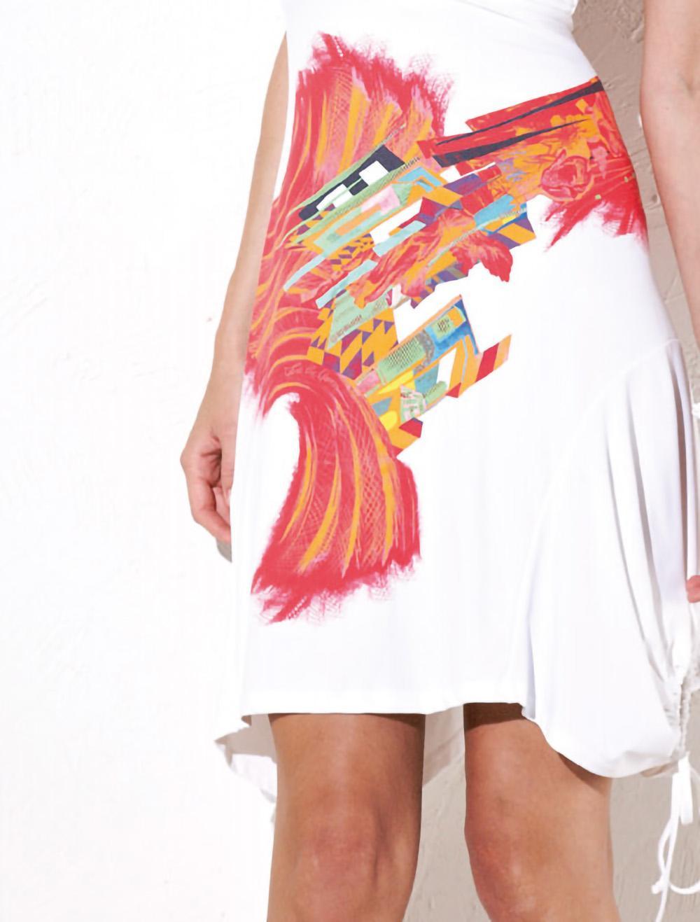 Save The Queen Vestito Bianco Con Stampa