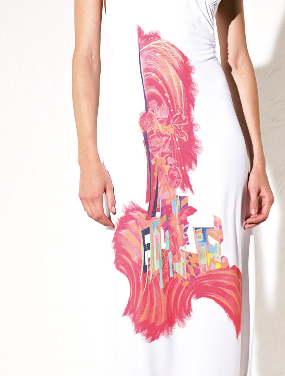 Save The Queen Vestito Bianco Con Stampa