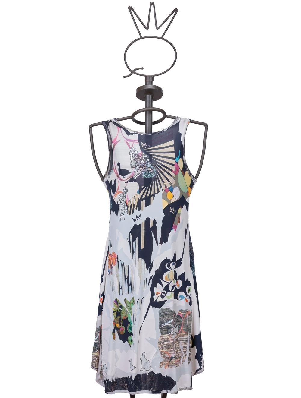 Save The Queen Vestito Corto In Viscosa Con Stampa