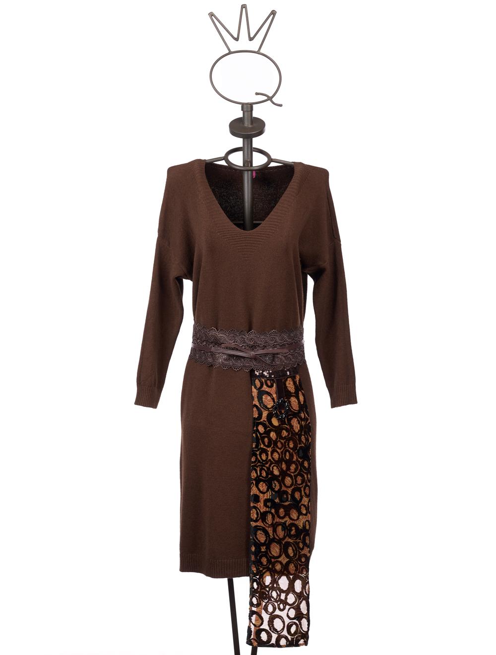 Save The Queen Vestito In Tricot Marrone