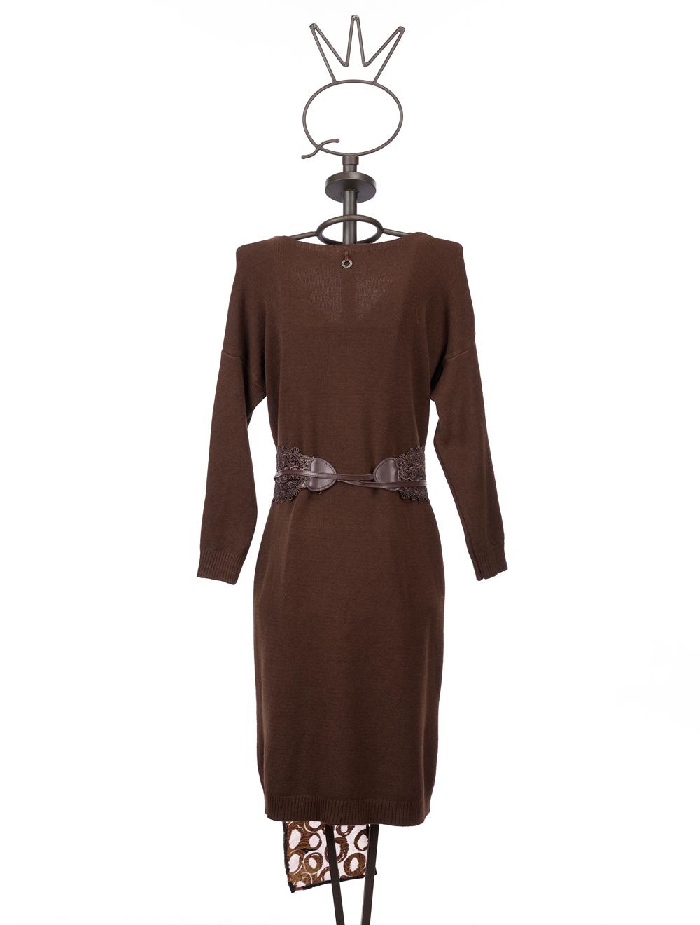 Save The Queen Vestito In Tricot Marrone