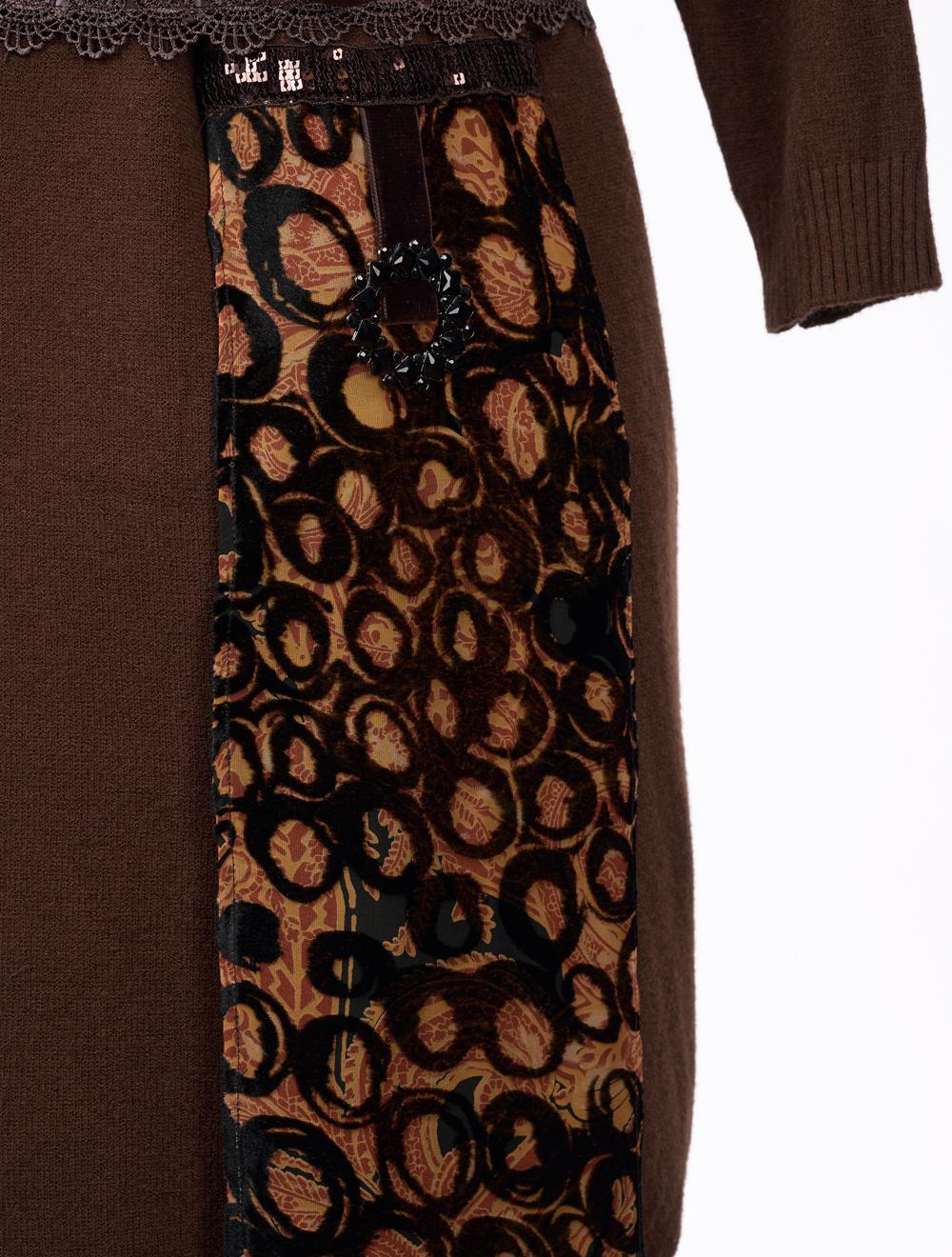 Save The Queen Vestito In Tricot Marrone