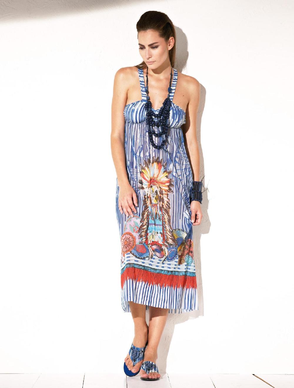 Save The Queen Vestito Lungo Con Stampa