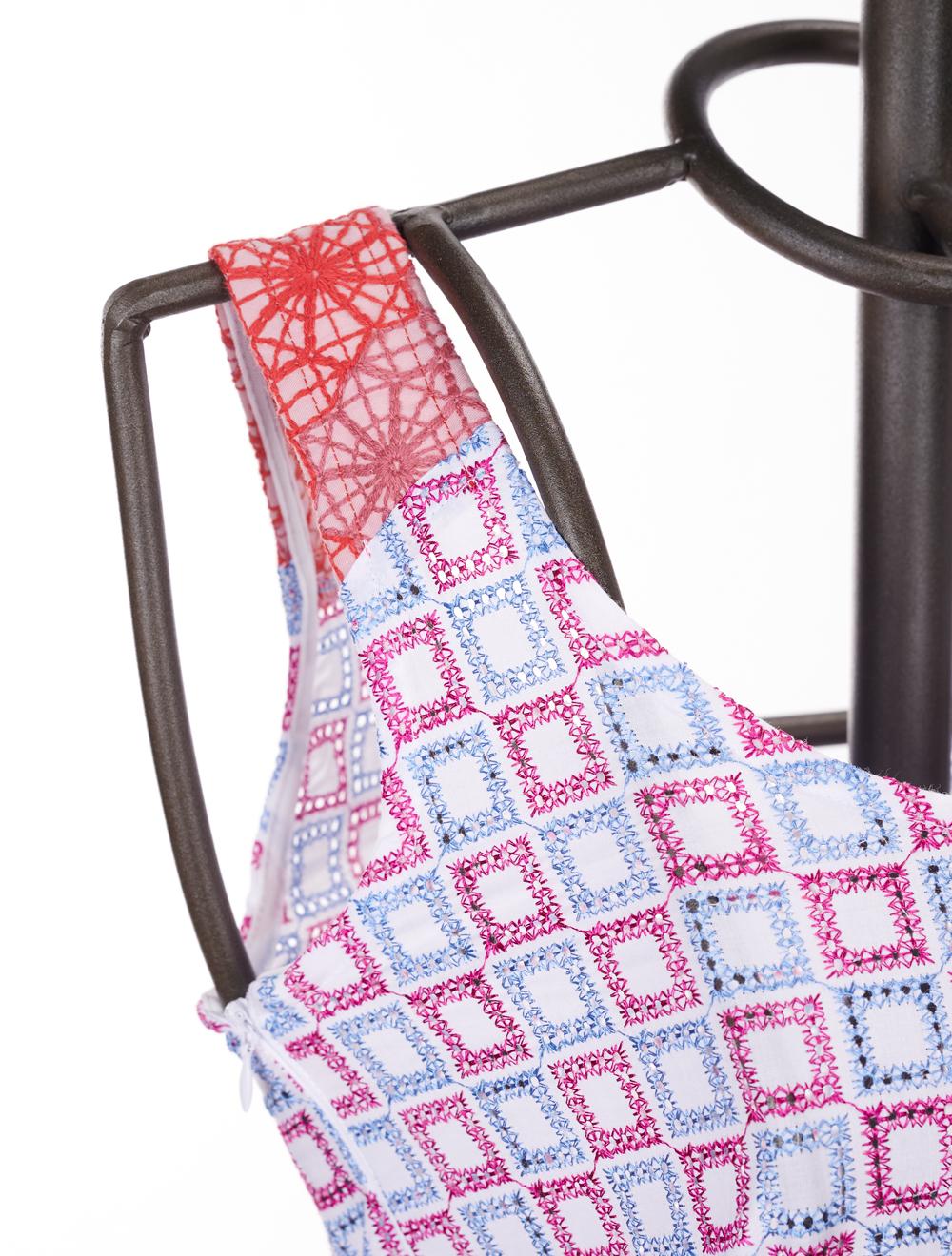 Save The Queen Vestito Lungo In Cotone San Gallo