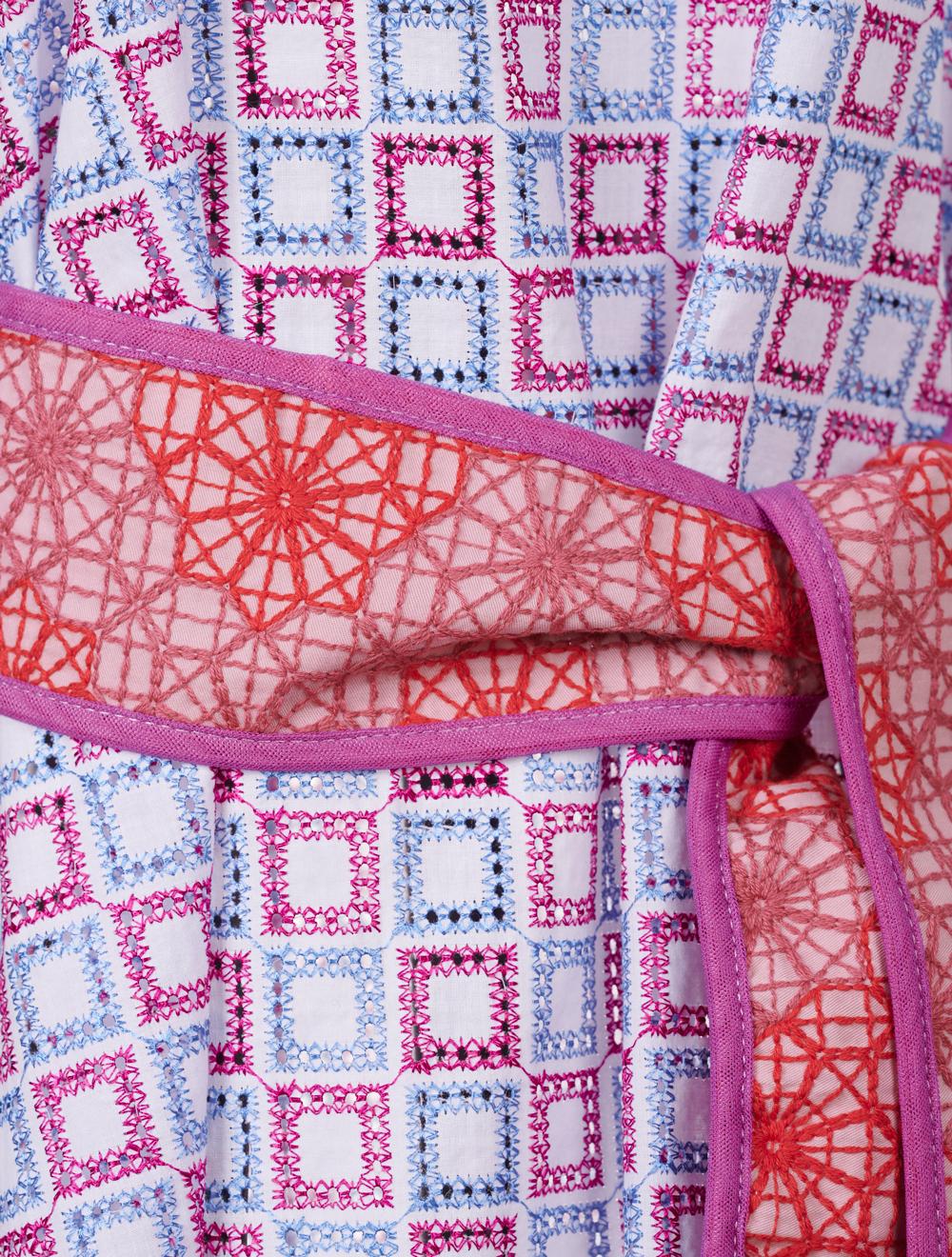 Save The Queen Vestito Lungo In Cotone San Gallo