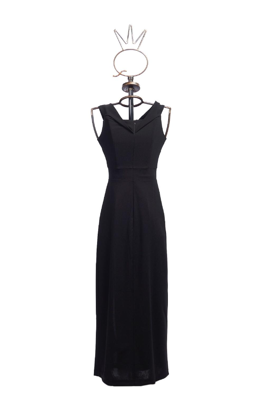 Save The Queen Vestito Lungo In Crepe Nero