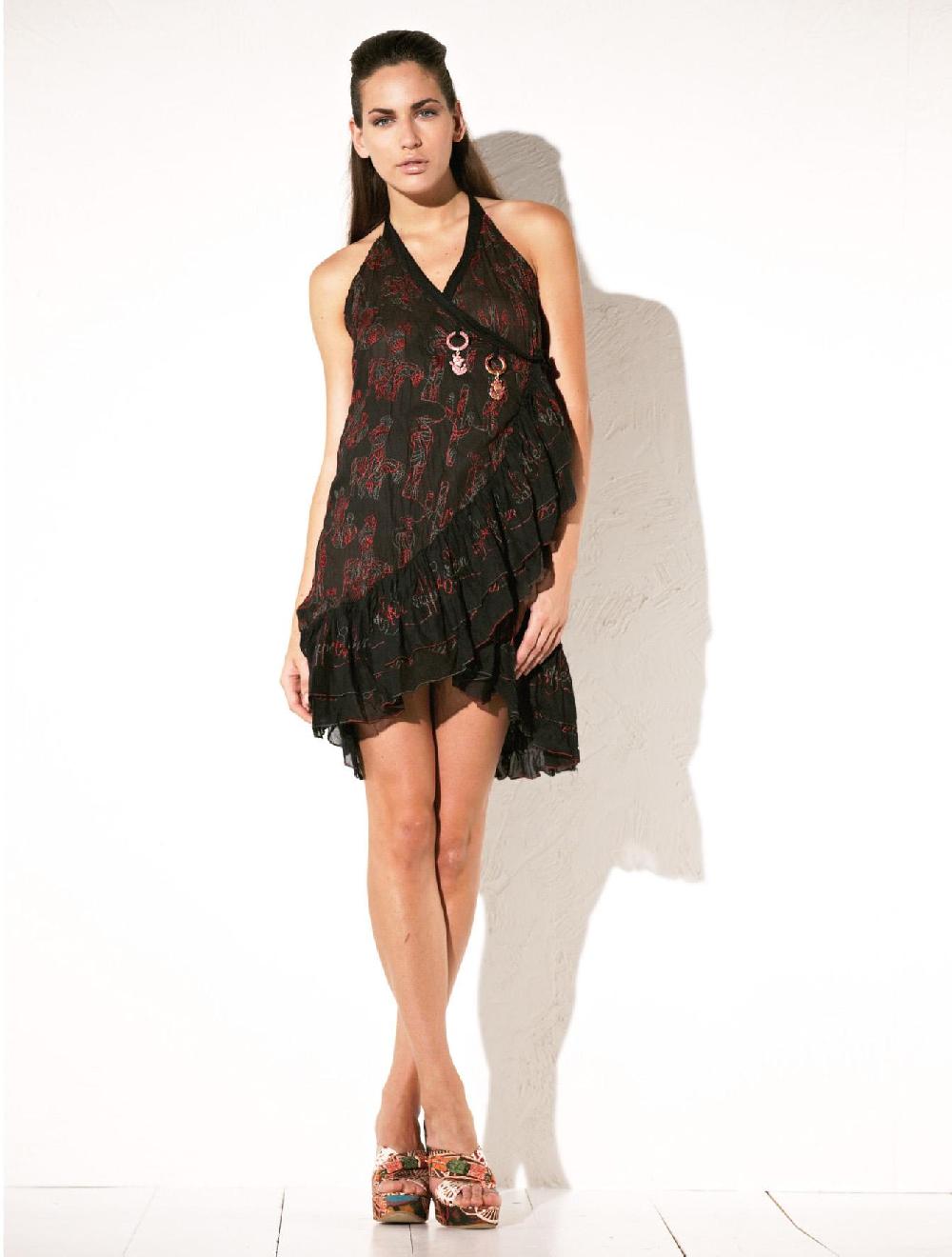 Save The Queen Vestito Nero Con Ricamo