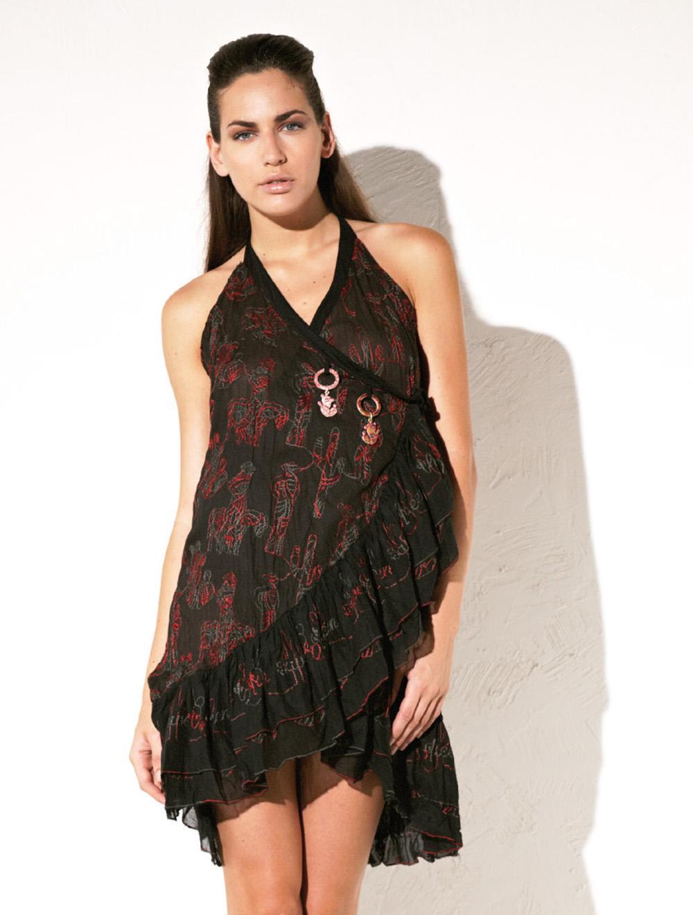 Save The Queen Vestito nero con ricamo