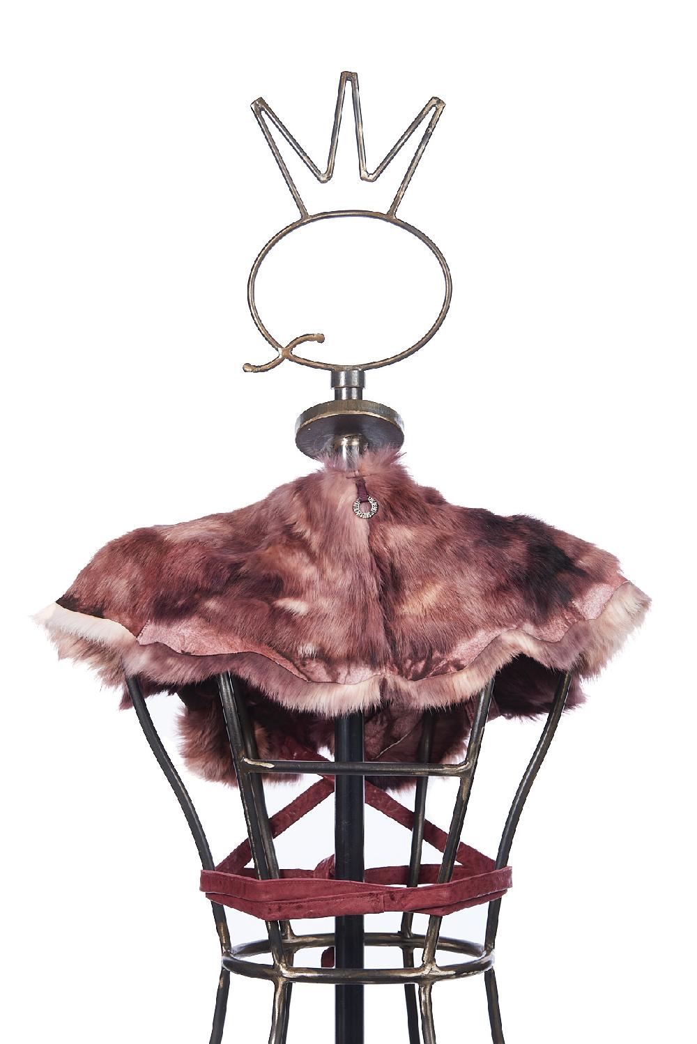 Save The Queen Scaldacollo In Eco Pelliccia Rosa E Pelle