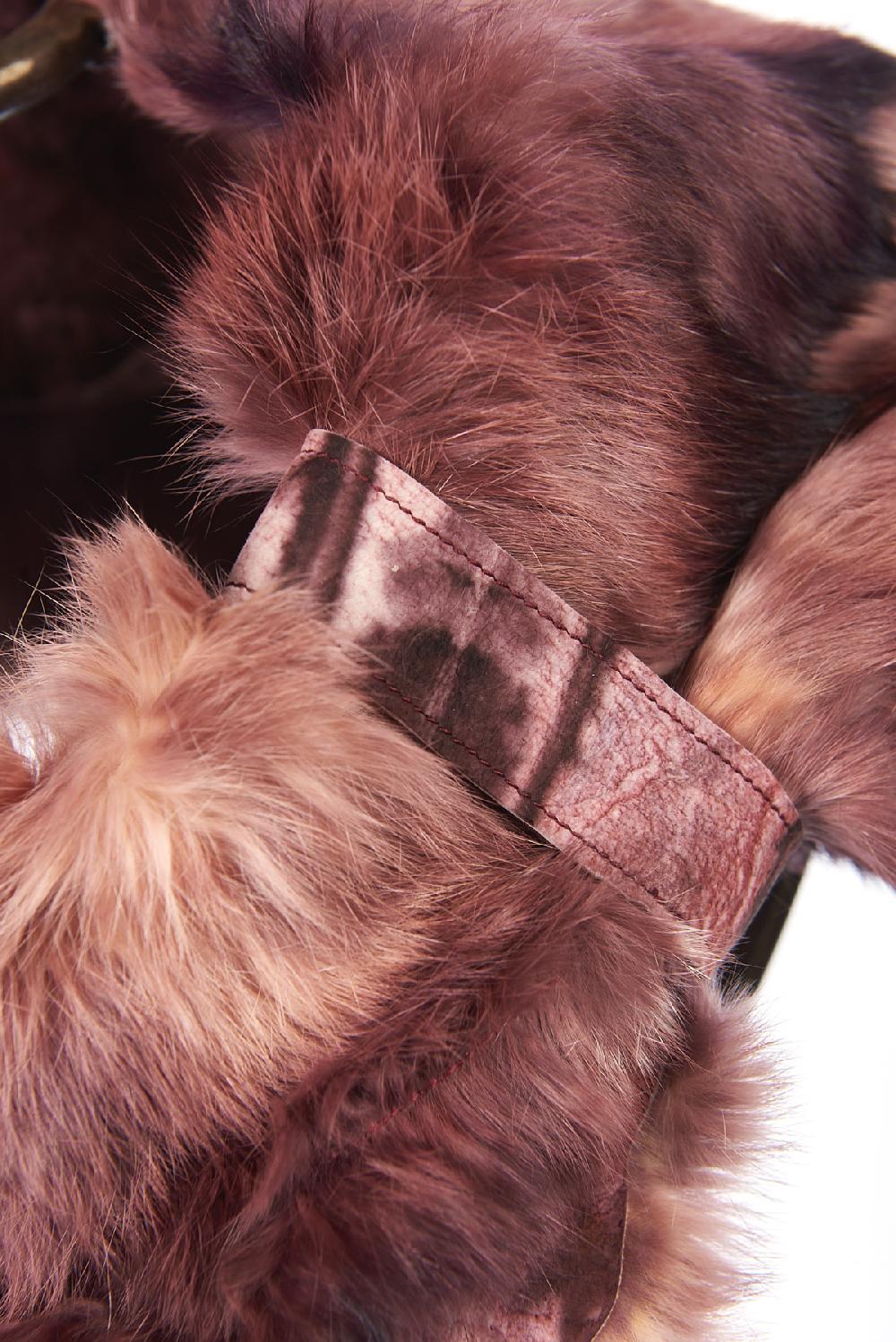 Save The Queen Scaldacollo In Eco Pelliccia Rosa E Pelle