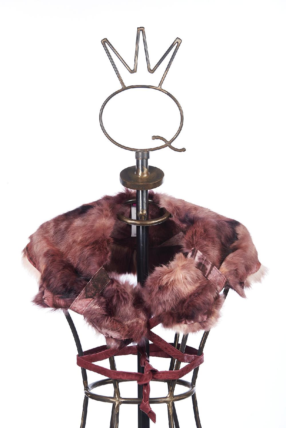 Save The Queen Scaldacollo In Eco Pelliccia Rosa E Pelle