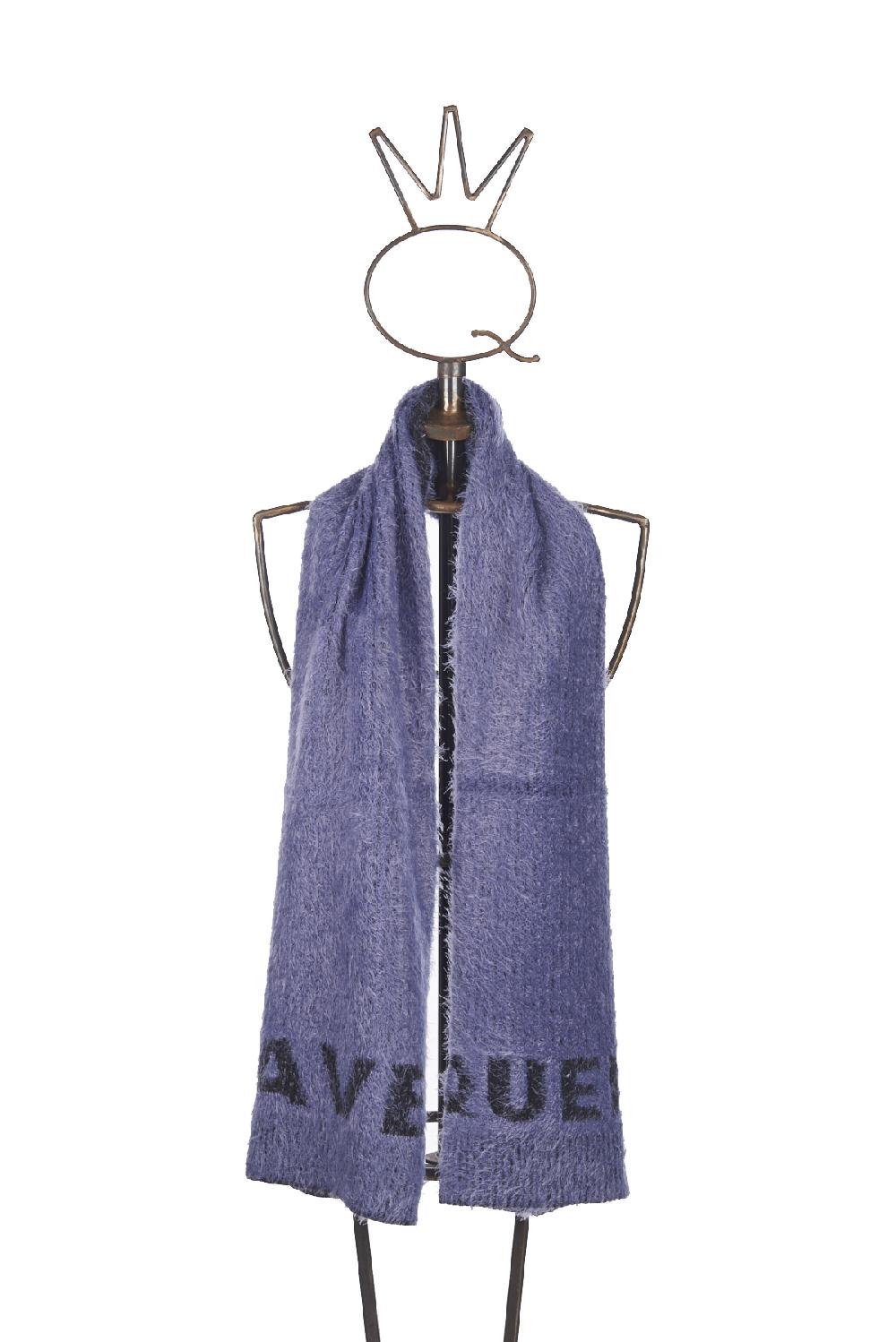 Save The Queen Sciarpa Color Lavanda Con Scritta Marchio