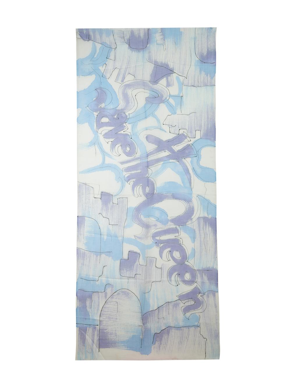 Save The Queen Sciarpa Dipinta A Mano Da Elena Fantini