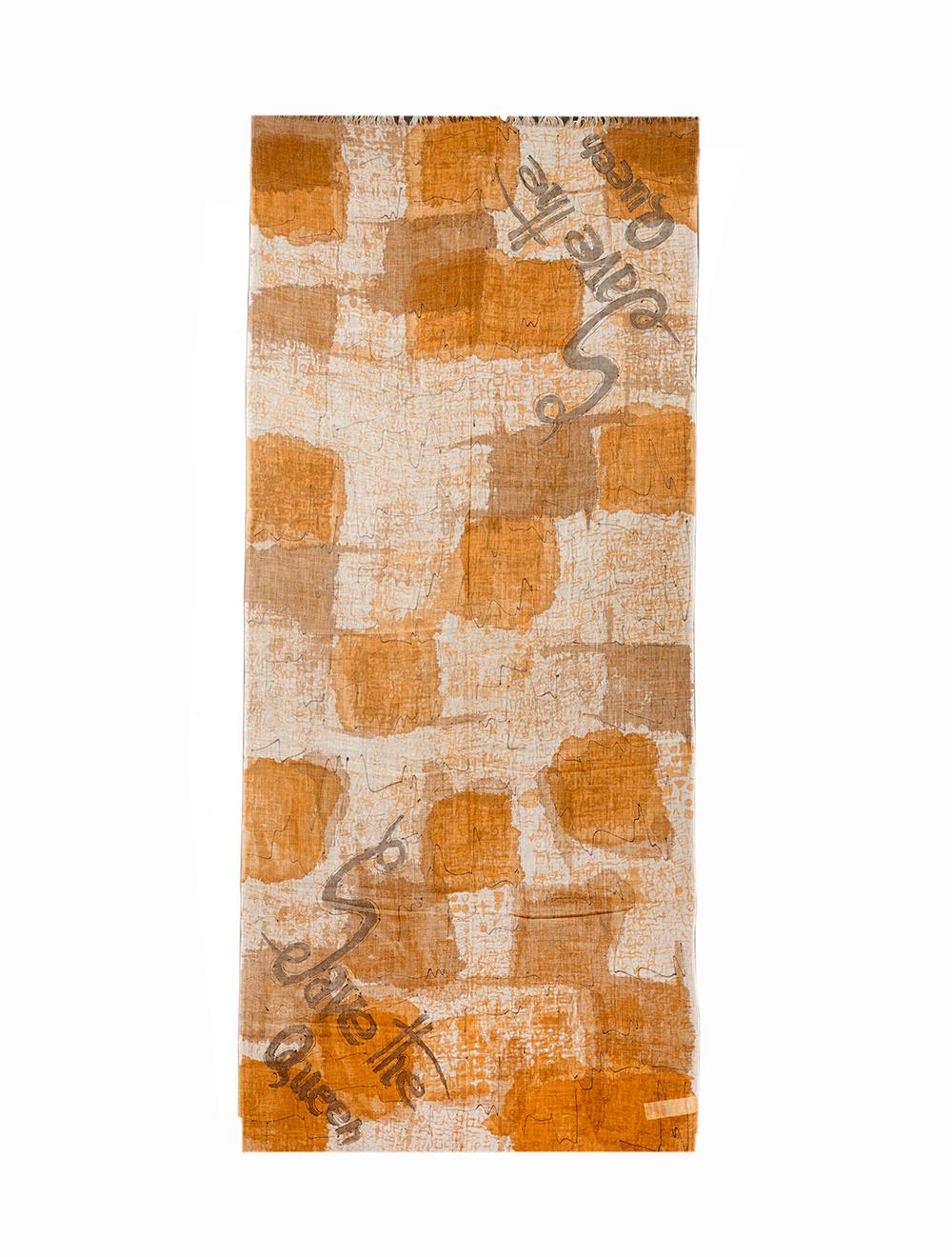 Save The Queen Sciarpa Dipinta A Mano Da Elena Fantini