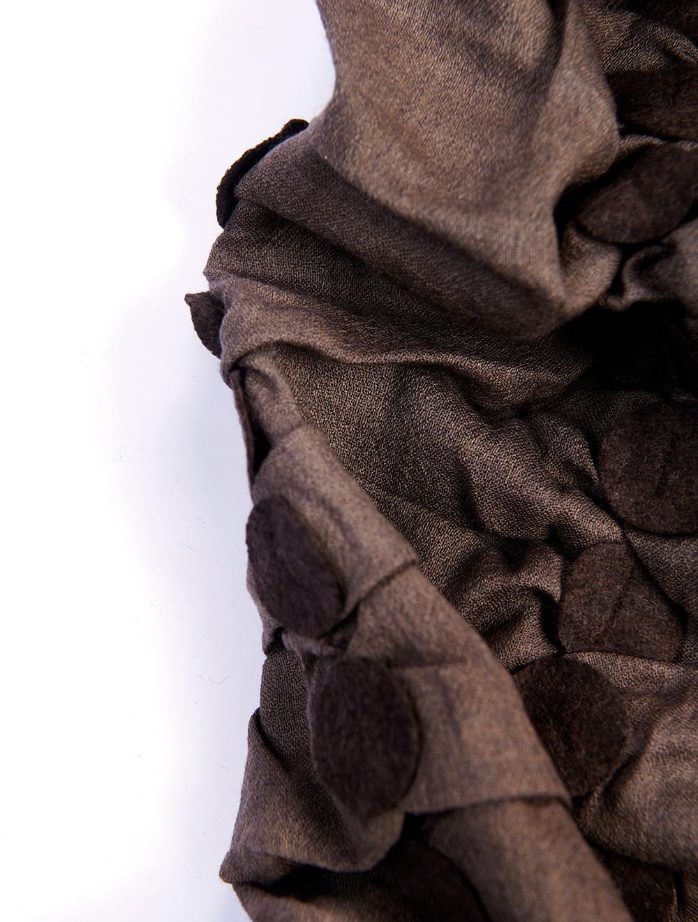 Save The Queen Sciarpa In Lana Color Kaki Con Dettagli In Lana Cotta