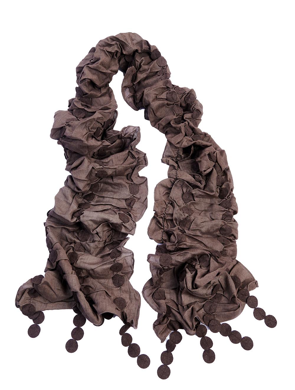 Save The Queen Sciarpa in lana color kaki con dettagli in lana cotta