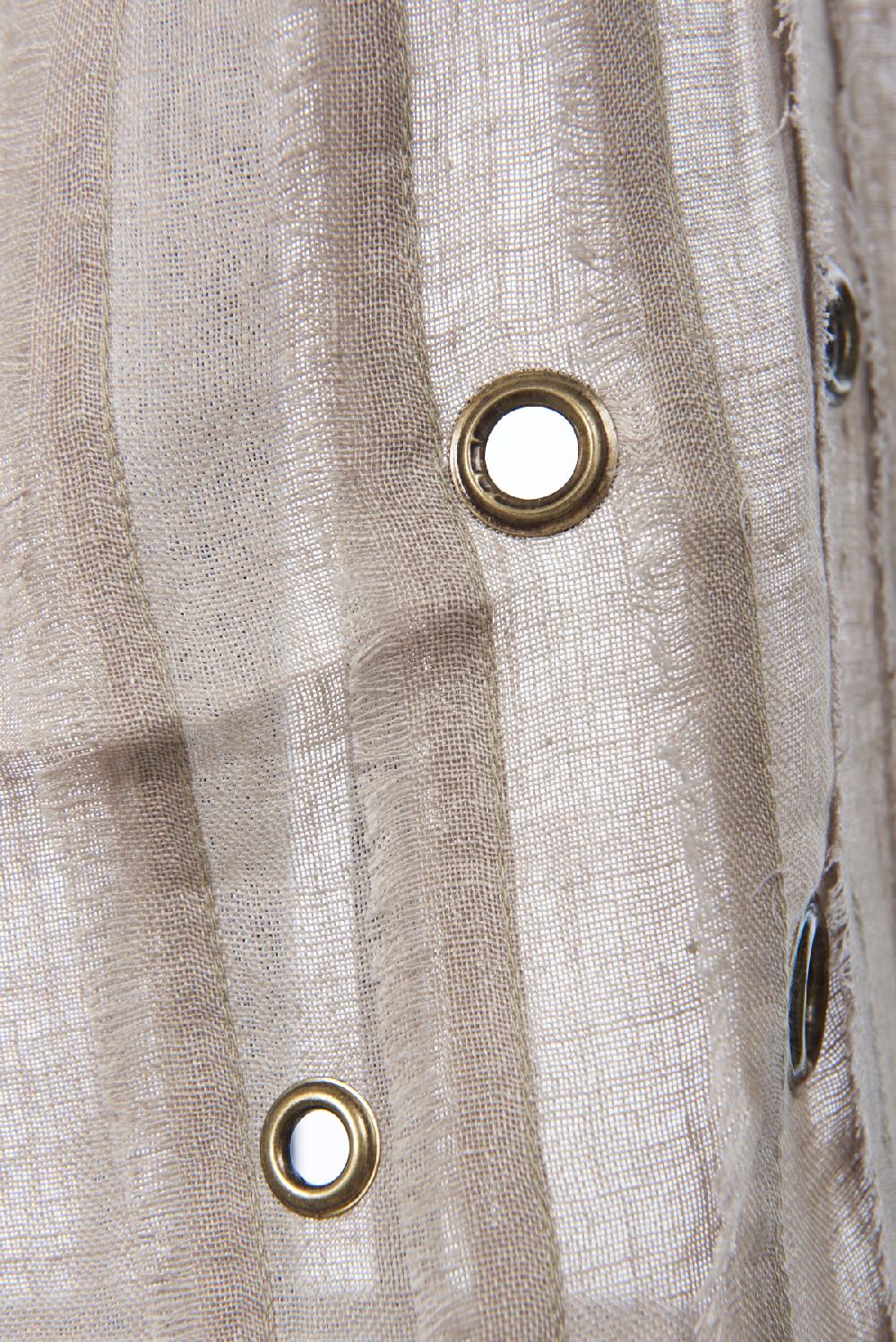 Save The Queen Sciarpa In Lino Beige Con Dettagli In Metallo