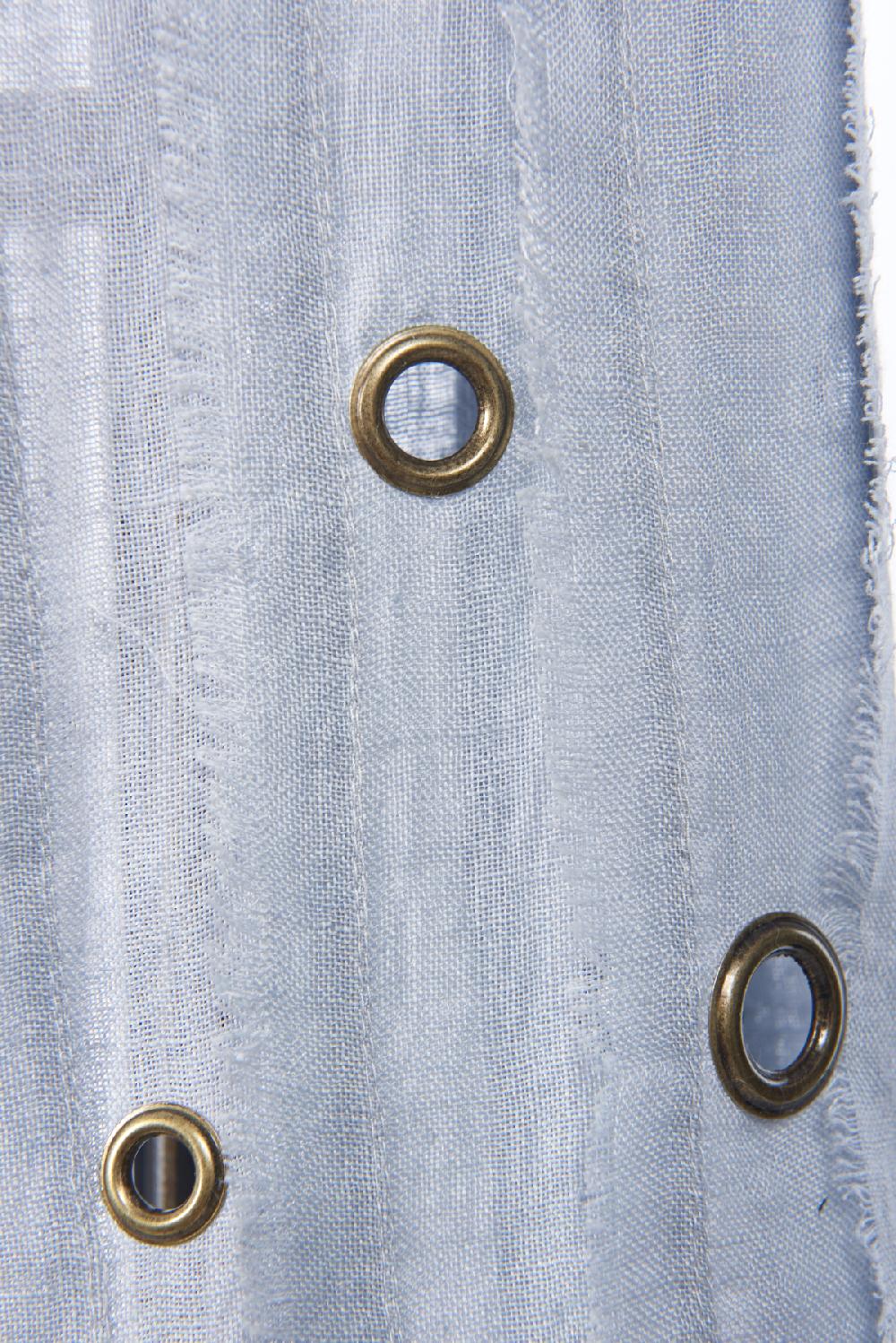 Save The Queen Sciarpa In Lino Grigio Chiaro Con Dettagli In Metallo