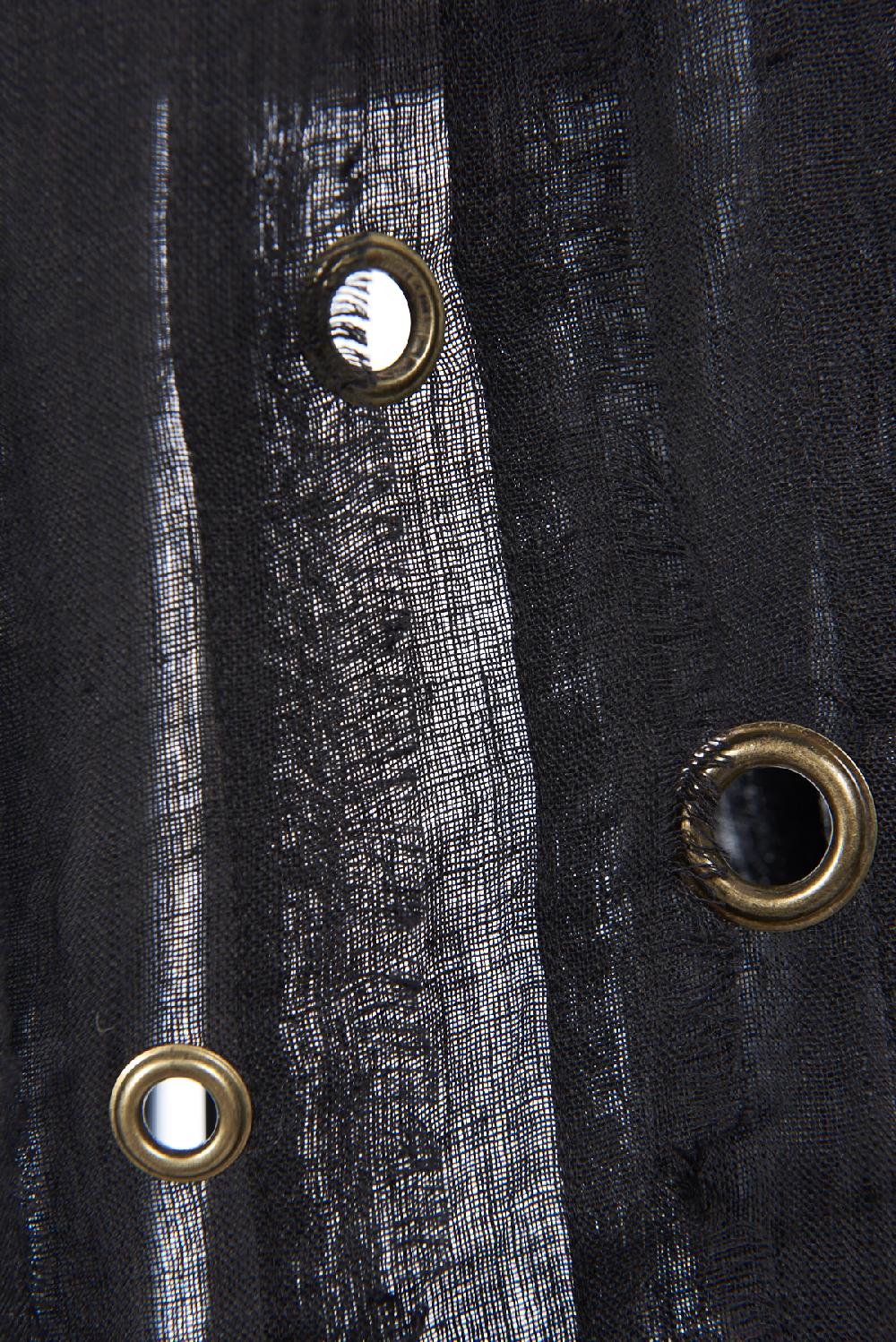 Save The Queen Sciarpa In Lino Nero Con Dettagli In Metallo