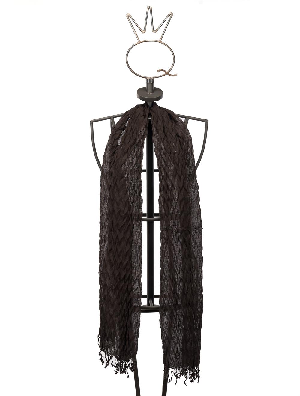 Save The Queen Sciarpa marrone scuro in garza di lana