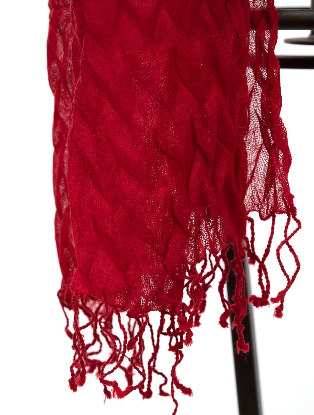 Save The Queen Sciarpa Rossa Scuro In Garza Di Lana