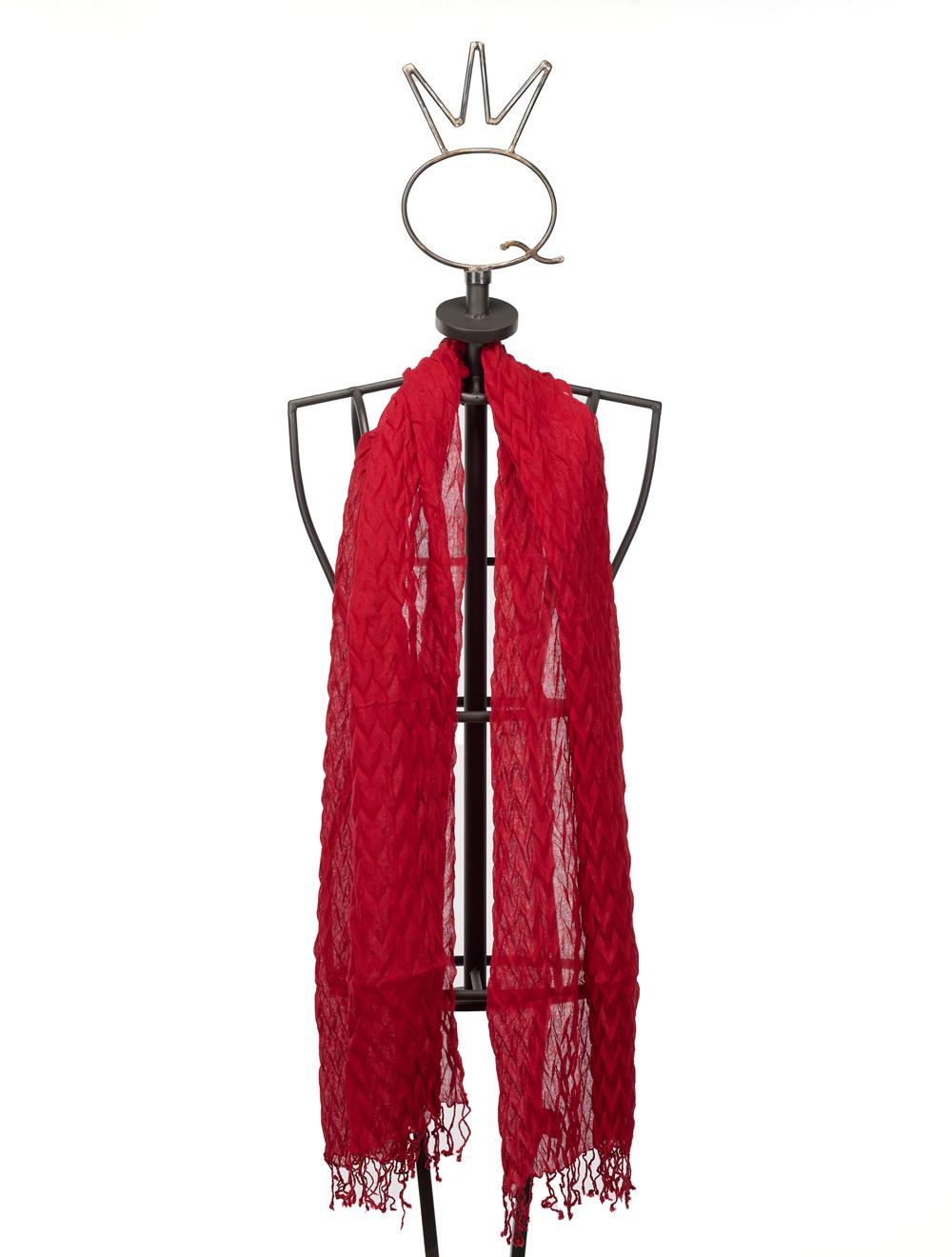 Save The Queen Sciarpa Rossa Scuro In Garza Di Lana