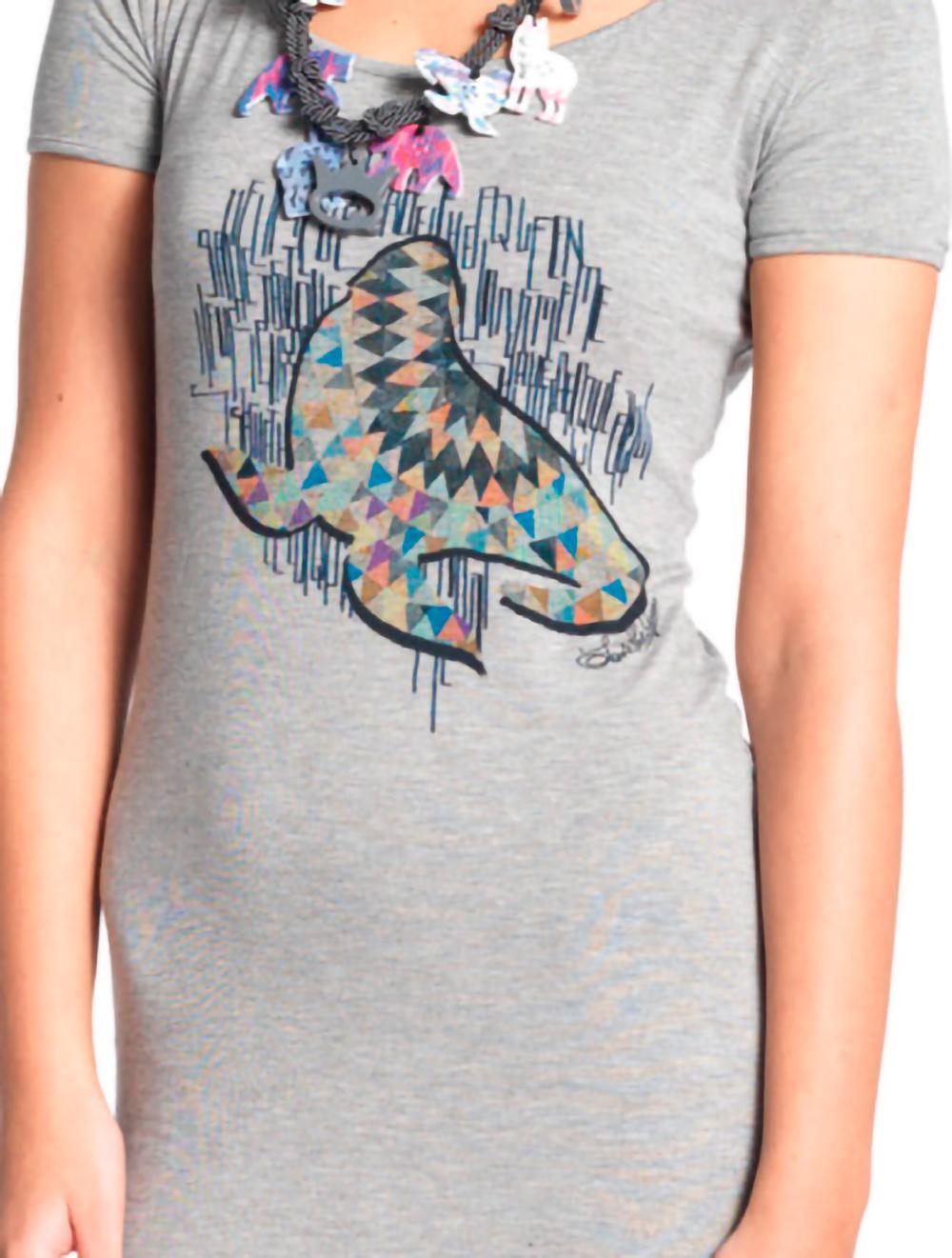 Save The Queen Set T-shirt Lunga Grigia Con Leggings