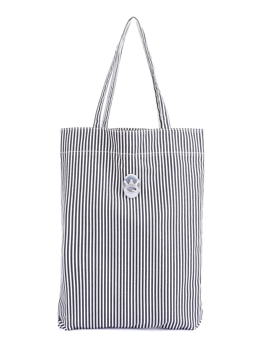 Save The Queen Shopper A Righe Bianche E Nere Con Logo In Metallo Zama