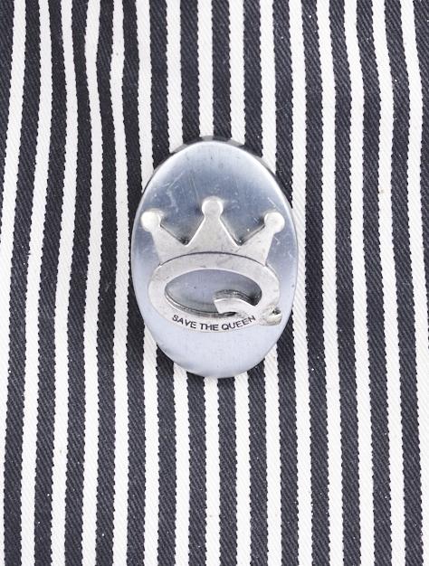 Save The Queen Shopper A Righe Bianche E Nere Con Logo In Metallo Zama