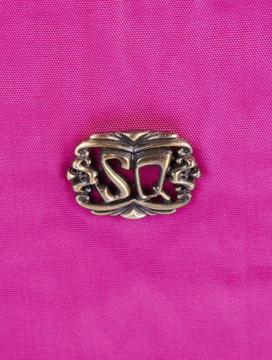 Save The Queen Shopper Fucsia Con Logo In Metallo Zama