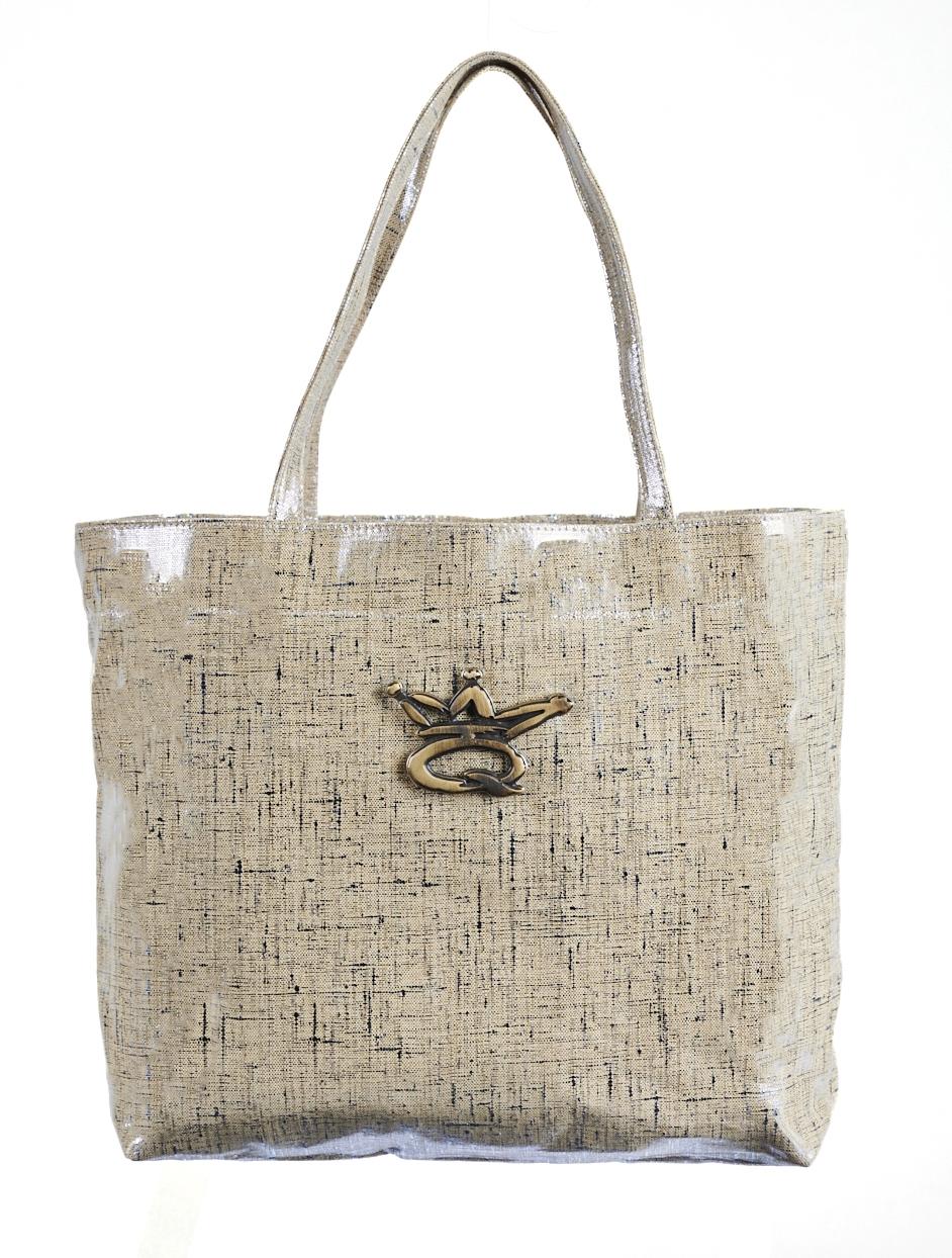 Save The Queen Shopper Panna Con Logo In Metallo Zama