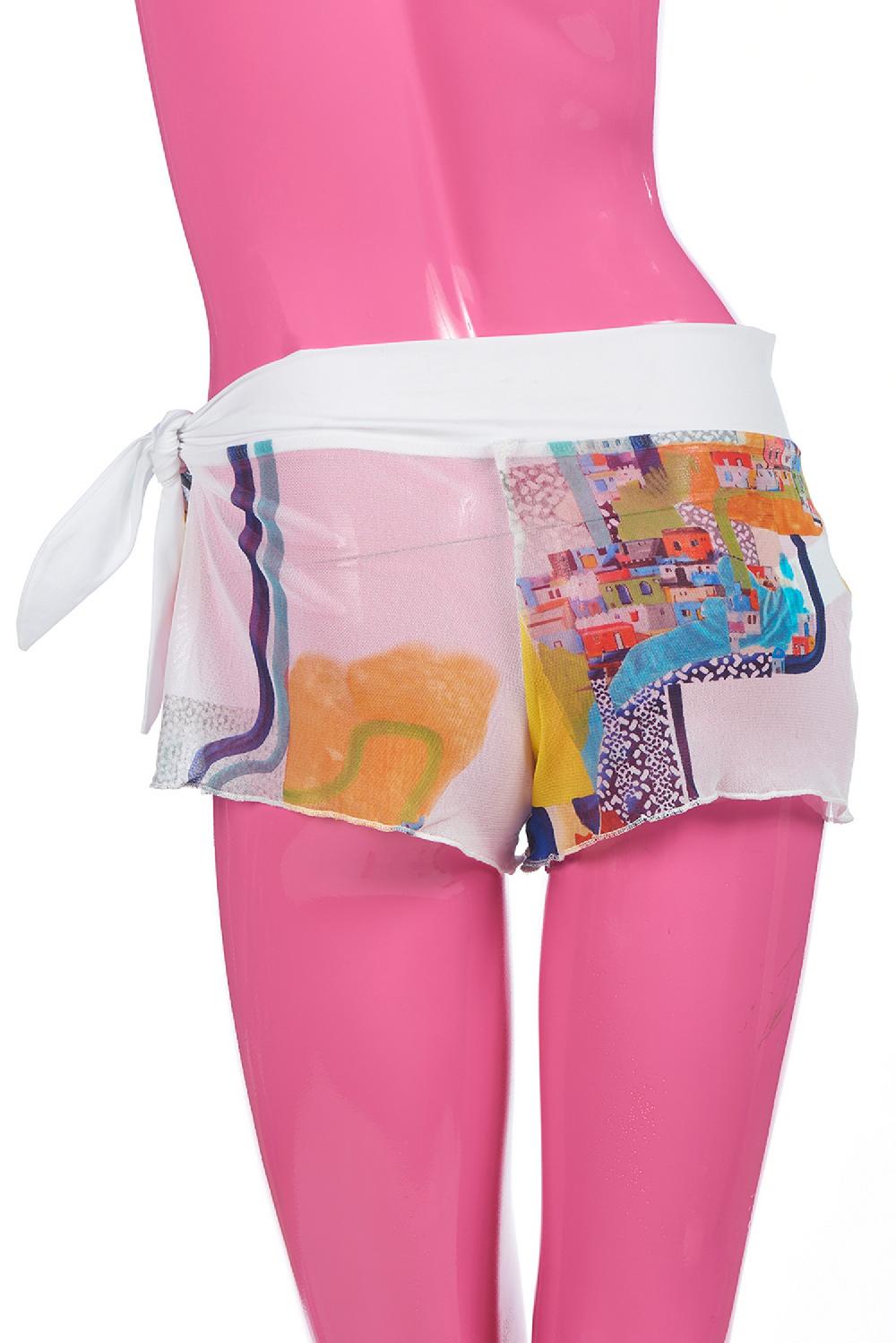 Save The Queen Shorts Copricostume Con Stampa Dedicata All’arte Contemporanea Africana