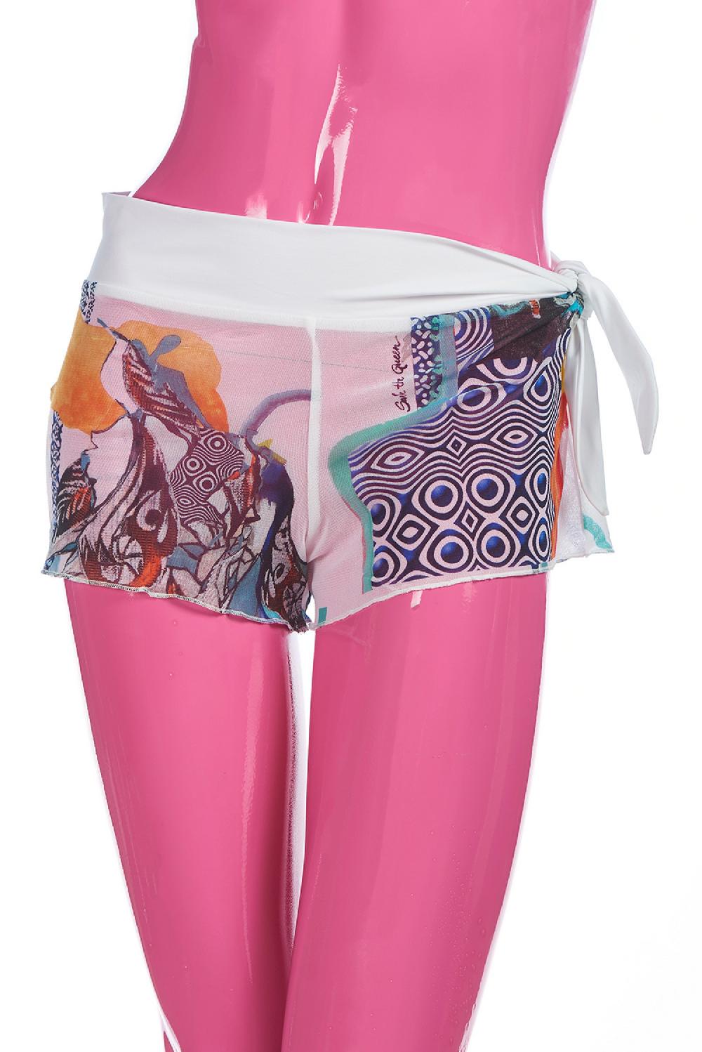 Save The Queen Shorts Copricostume Con Stampa Dedicata All’arte Contemporanea Africana