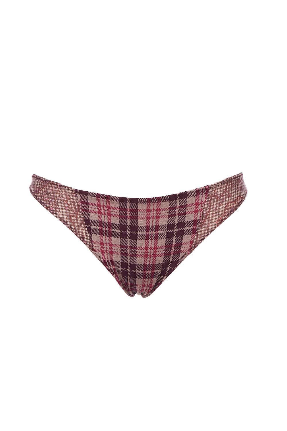 Save The Queen Slip Con Stampa Tartan E Micro Quadretto