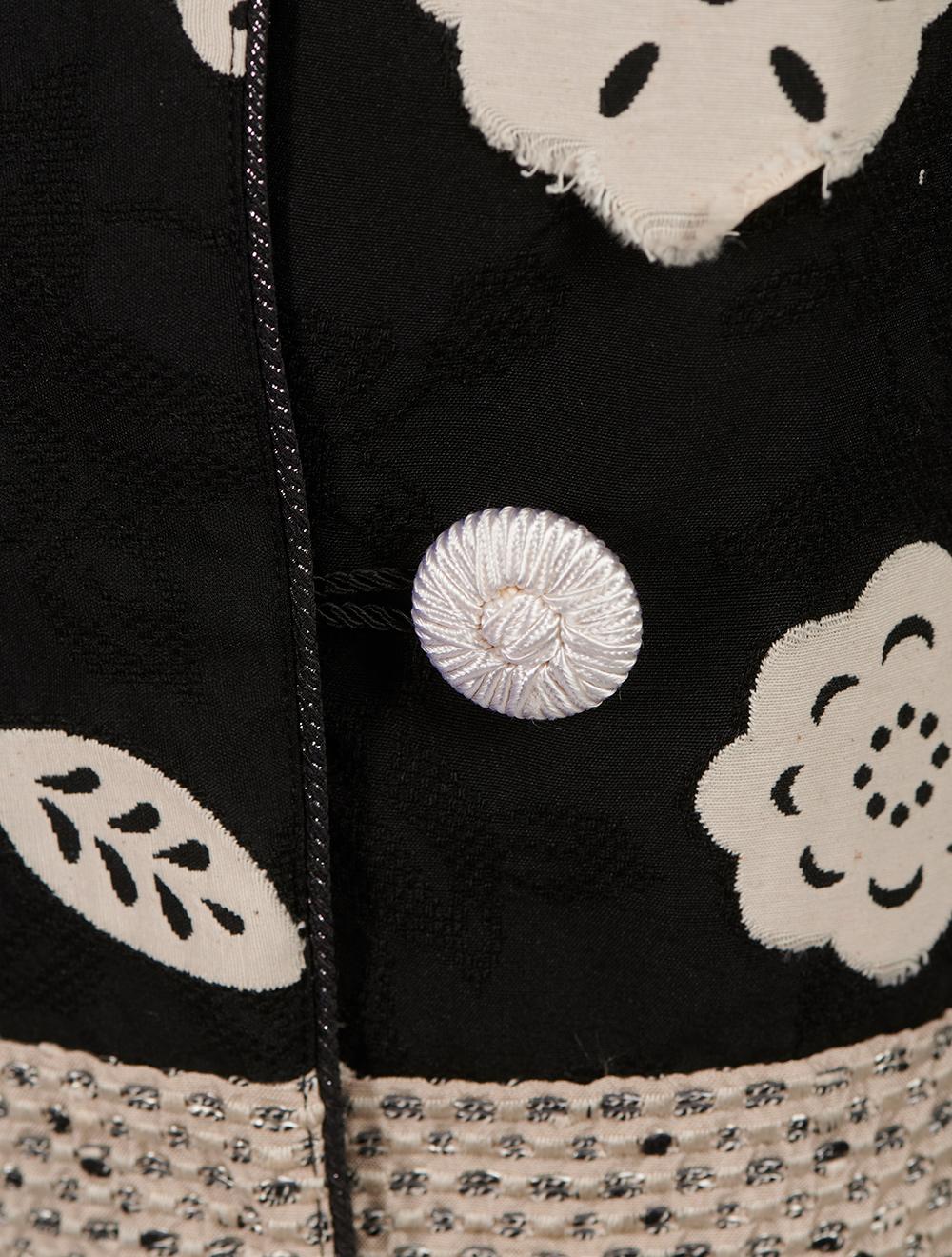 Save The Queen Spolverino 7/8 Ecrù E Nero In Tessuti Stampati Operati E Ricamati