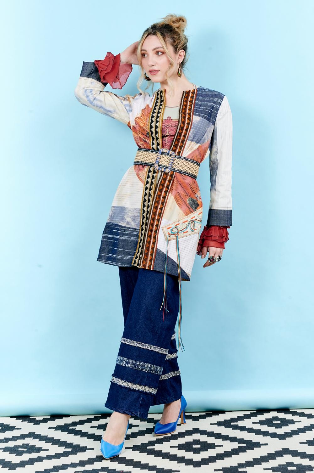 Save The Queen Spolverino 7/8 in tessuti stampati ed operati